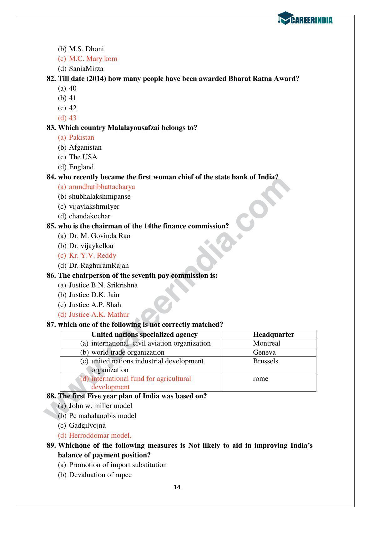 CLAT 2014 UG Question Paper with Answer Key - Page 14