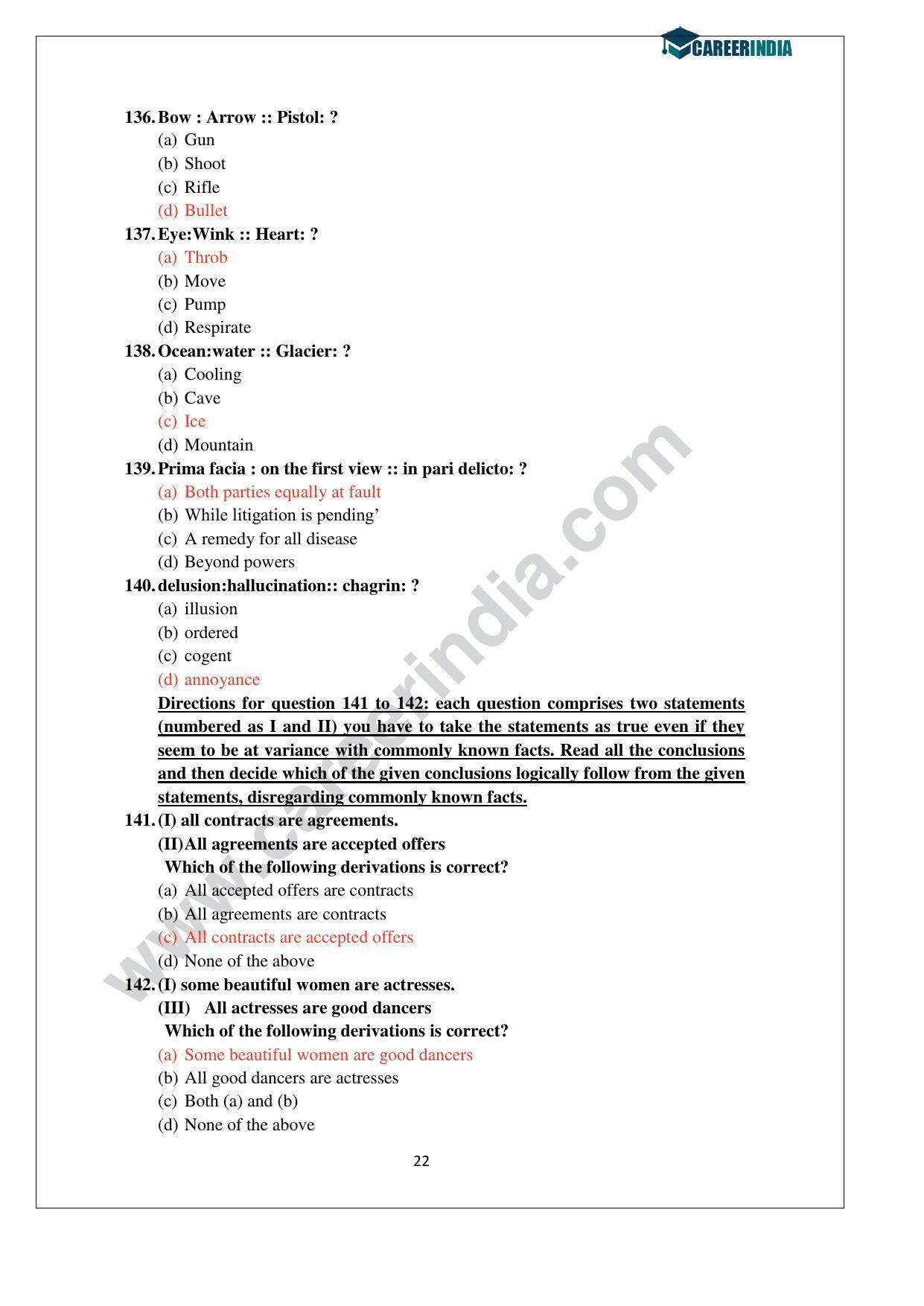 CLAT 2014 UG Question Paper with Answer Key - Page 22