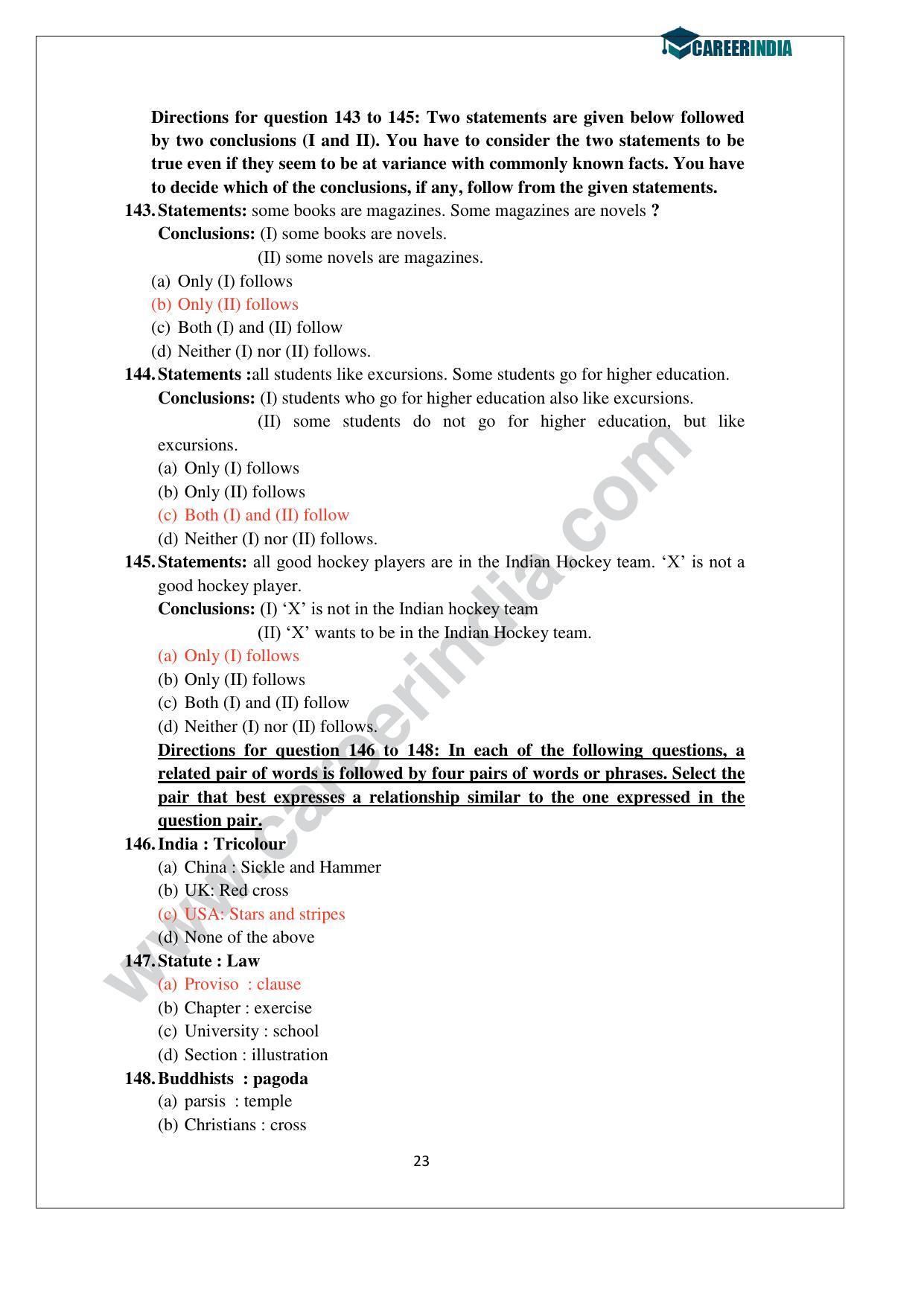 CLAT 2014 UG Question Paper with Answer Key - Page 23