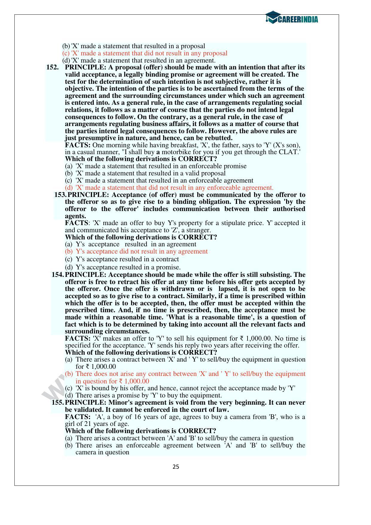CLAT 2014 UG Question Paper with Answer Key - Page 25