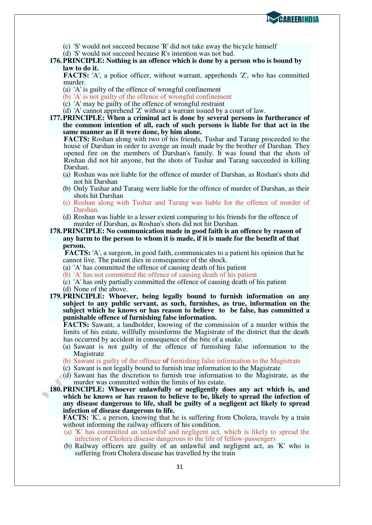 CLAT 2014 UG Question Paper with Answer Key - Page 31