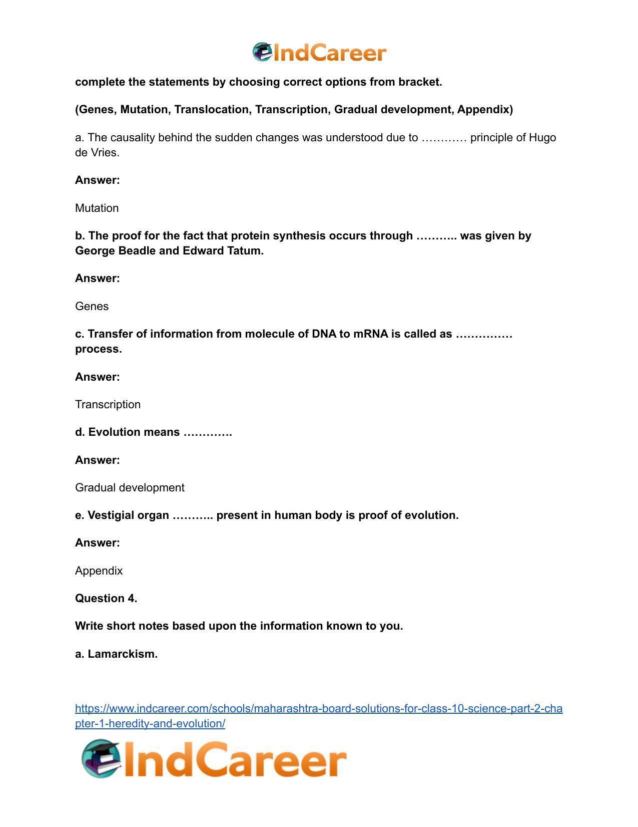 Maharashtra Board Solutions for Class 10- Science (Part 2): Chapter 1- Heredity and Evolution - Page 5