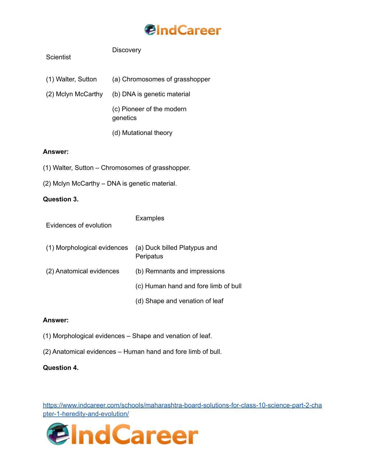 Maharashtra Board Solutions for Class 10- Science (Part 2): Chapter 1- Heredity and Evolution - Page 19