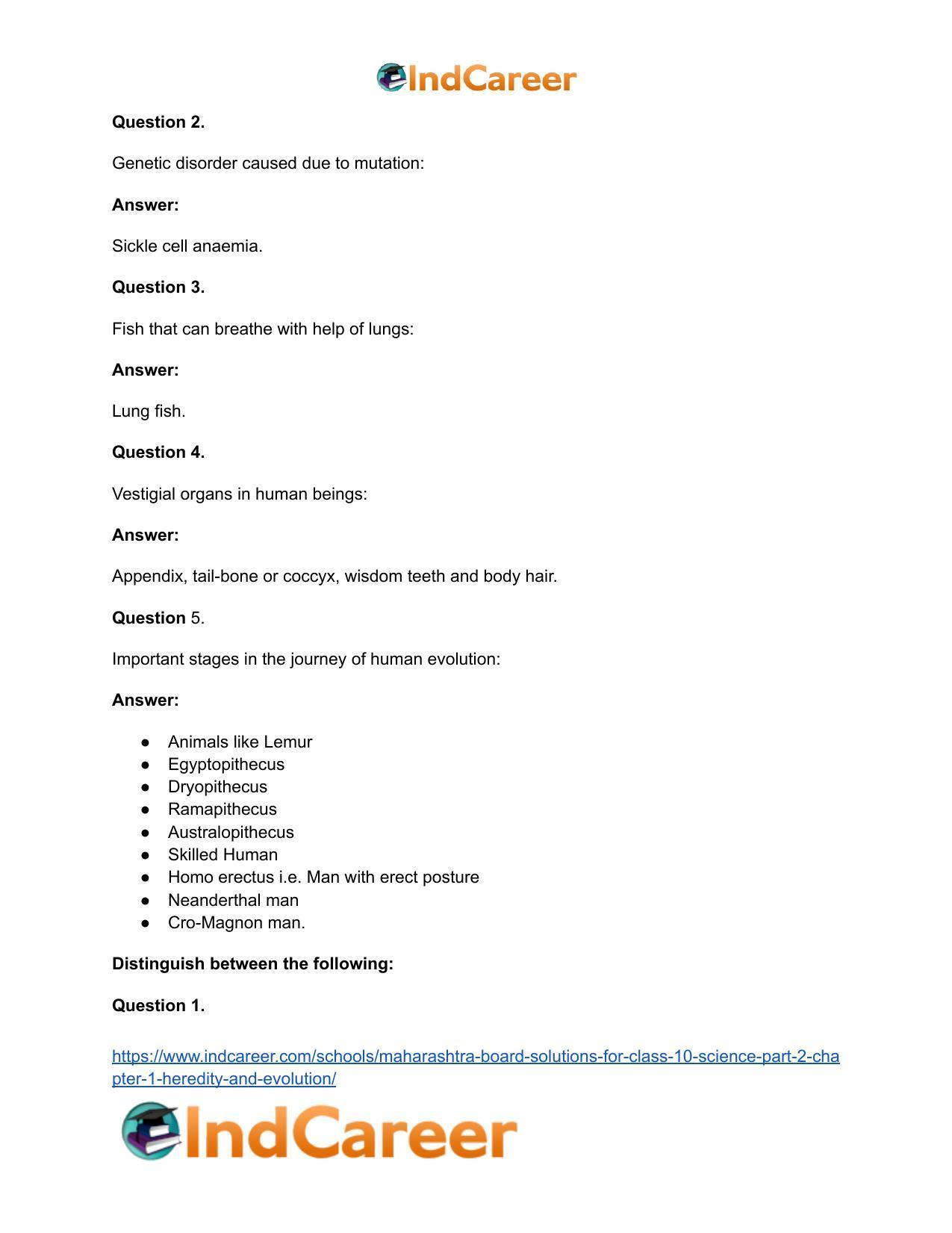 Maharashtra Board Solutions for Class 10- Science (Part 2): Chapter 1- Heredity and Evolution - Page 24