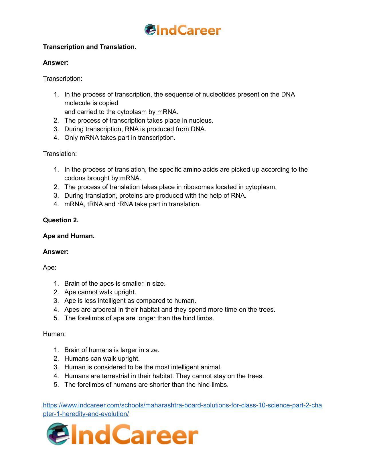 Maharashtra Board Solutions for Class 10- Science (Part 2): Chapter 1- Heredity and Evolution - Page 25