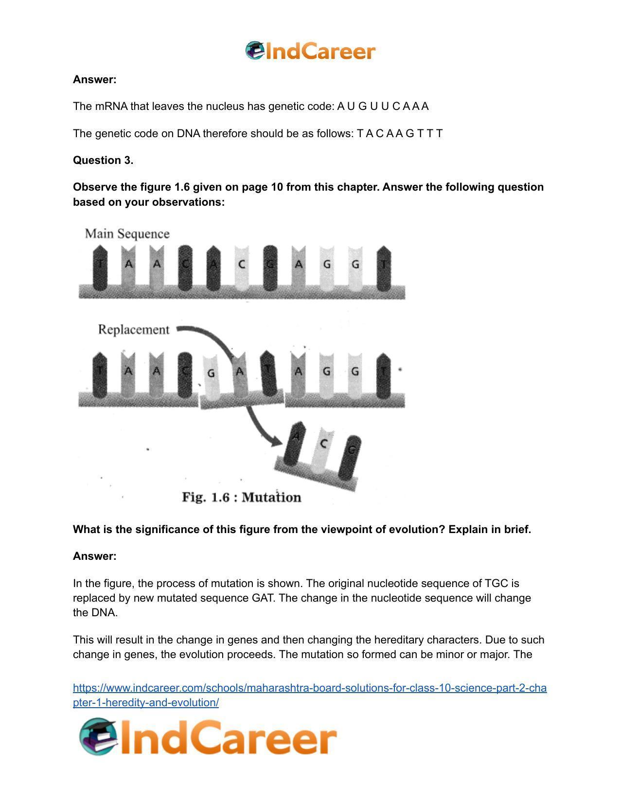 Maharashtra Board Solutions for Class 10- Science (Part 2): Chapter 1- Heredity and Evolution - Page 38