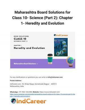 Maharashtra Board Solutions for Class 10- Science (Part 2): Chapter 1- Heredity and Evolution
