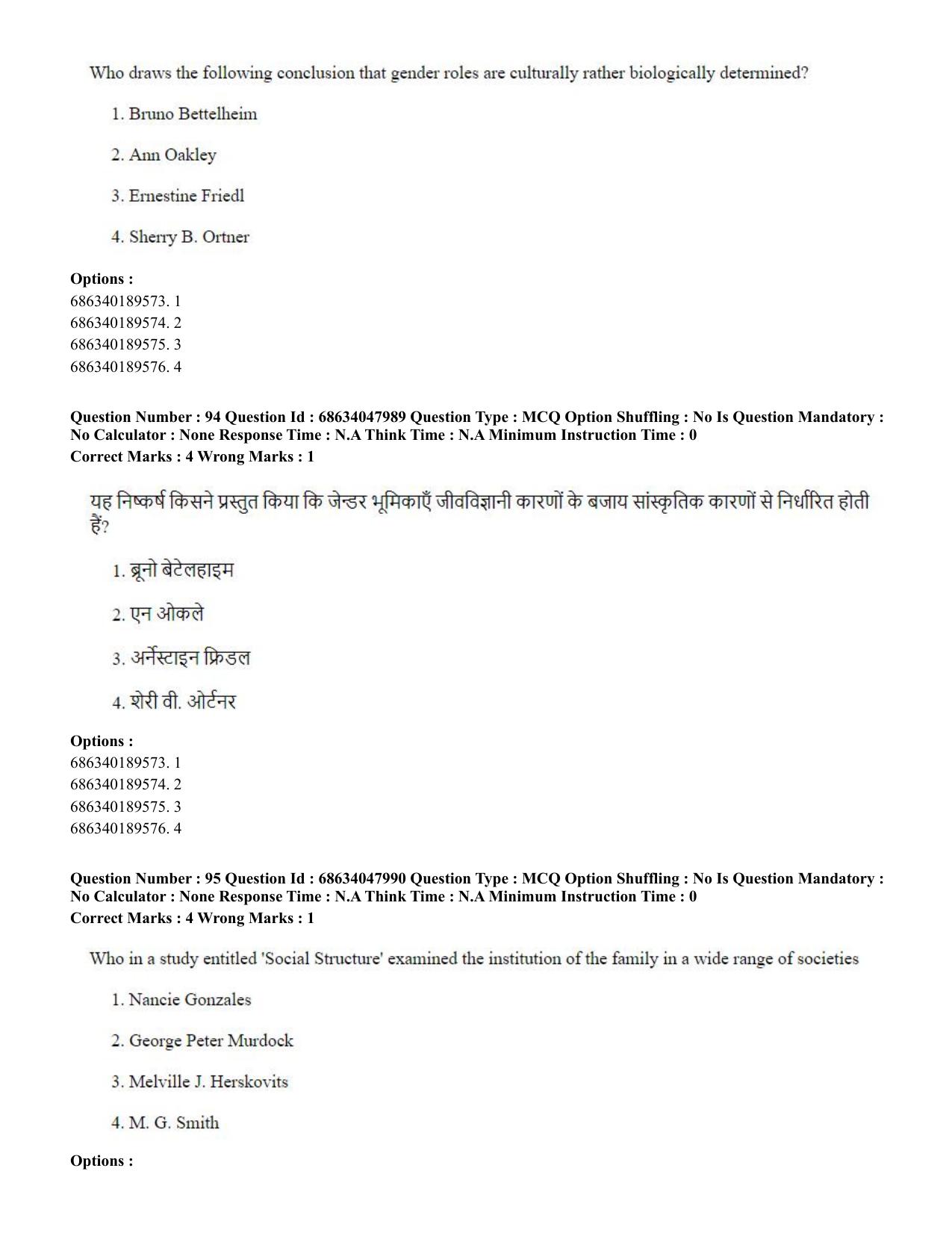 CUET PG 2023: HUQP21 – Social Work (Eng)-Shift 2 (30-06-2023) Question Paper - Page 91