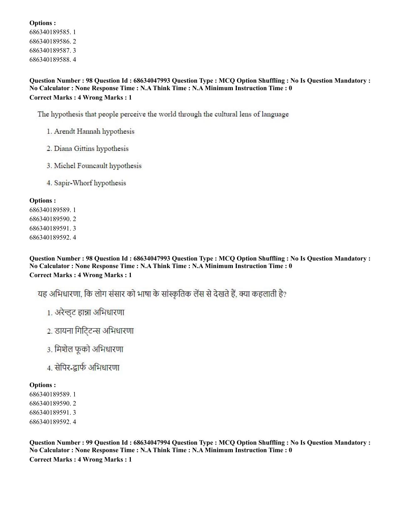 CUET PG 2023: HUQP21 – Social Work (Eng)-Shift 2 (30-06-2023) Question Paper - Page 94