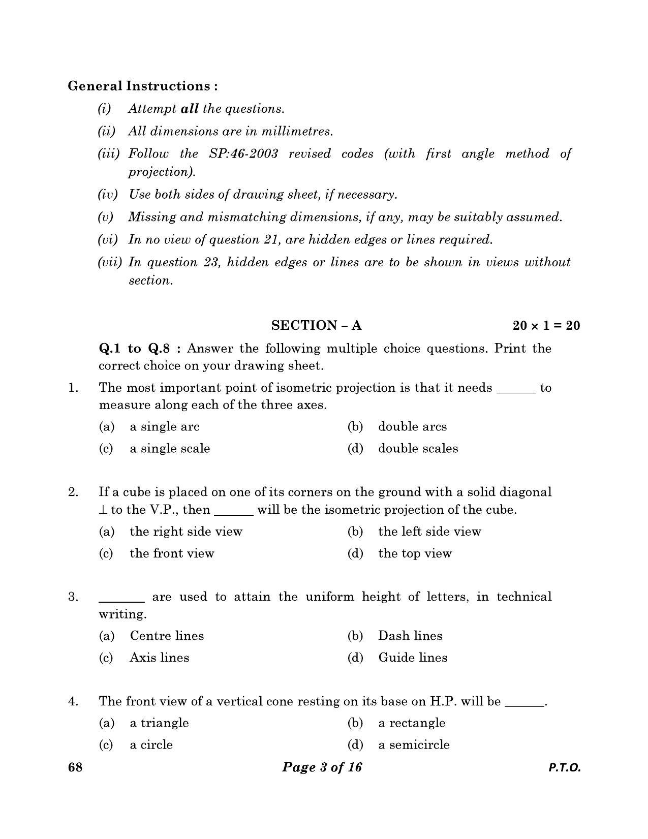 CBSE Class 12 68 Engineering Graphics 2023 Question Paper - Page 3
