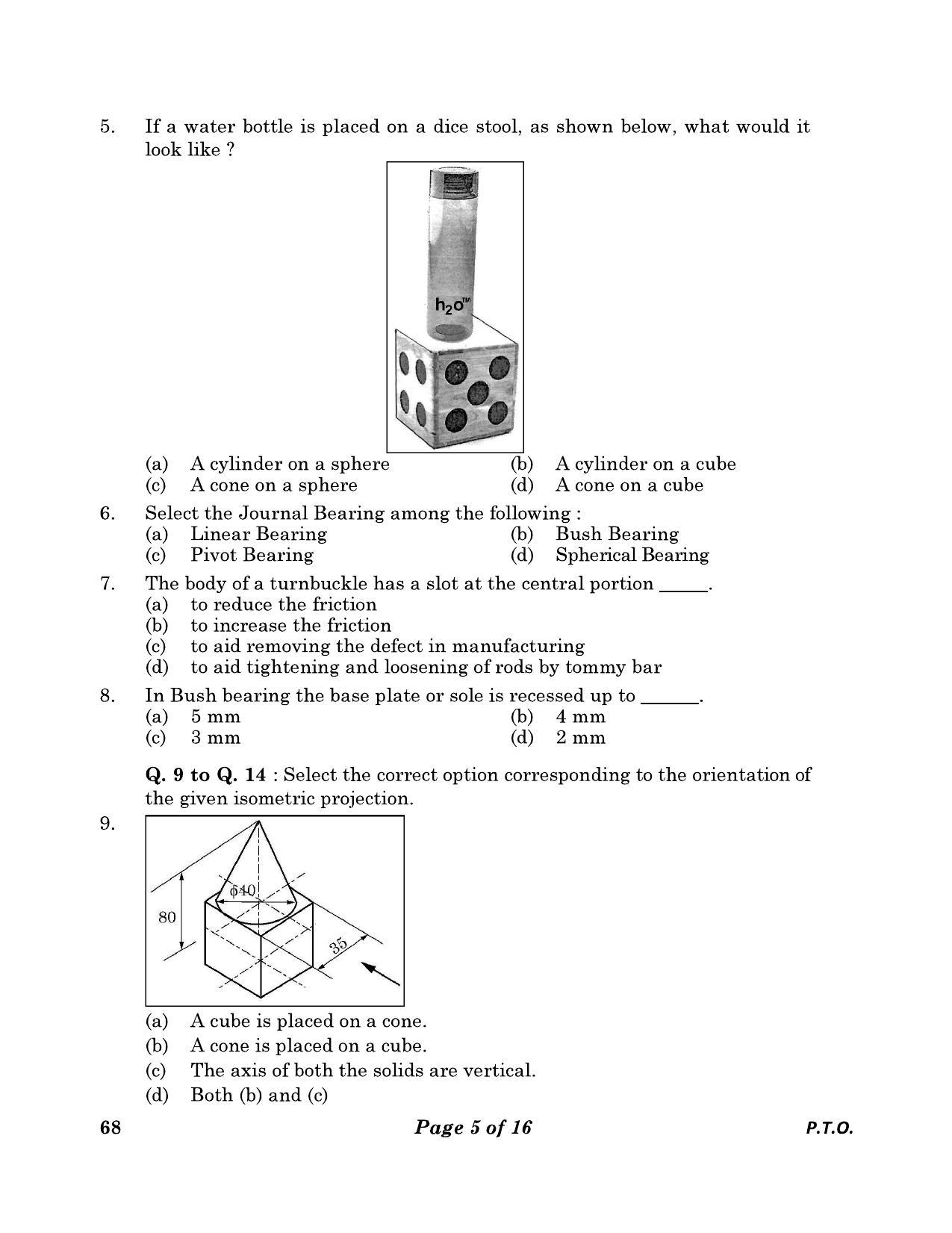 CBSE Class 12 68 Engineering Graphics 2023 Question Paper - Page 5