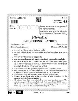 CBSE Class 12 68 Engineering Graphics 2023 Question Paper