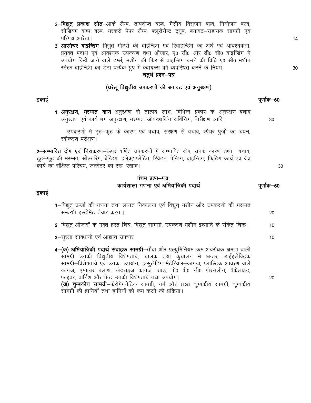 UP Board Class 12- Trade Subjects Syllabus Trade – 36 Domestic Electric Appliance & Repairing - Page 2