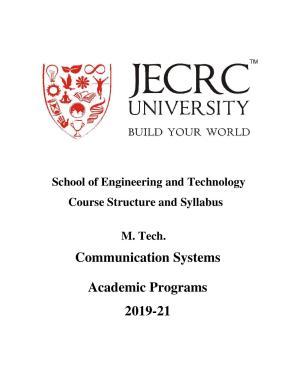 JECRC Jaipur M Tech - Communication Systems Syllabus