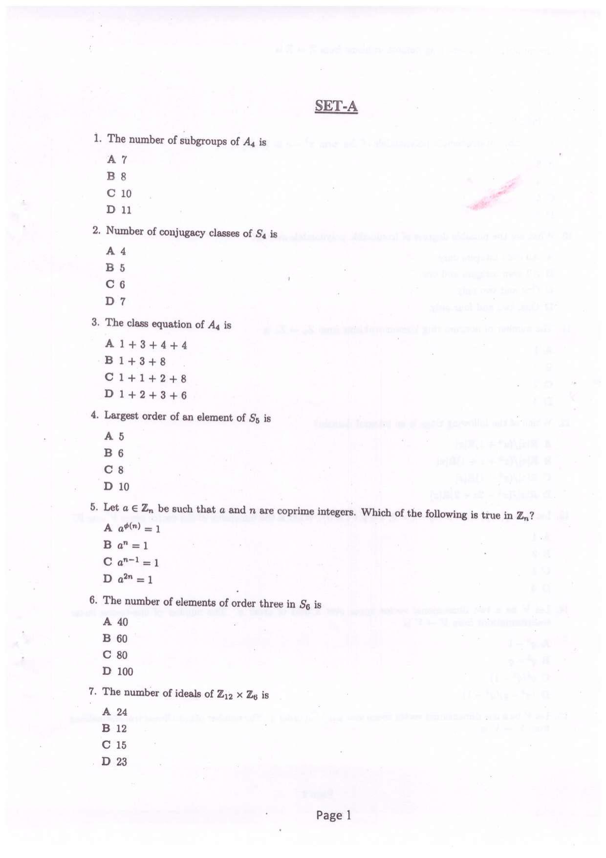 CETPG (Mathematics) 2022 Question Paper - Page 2