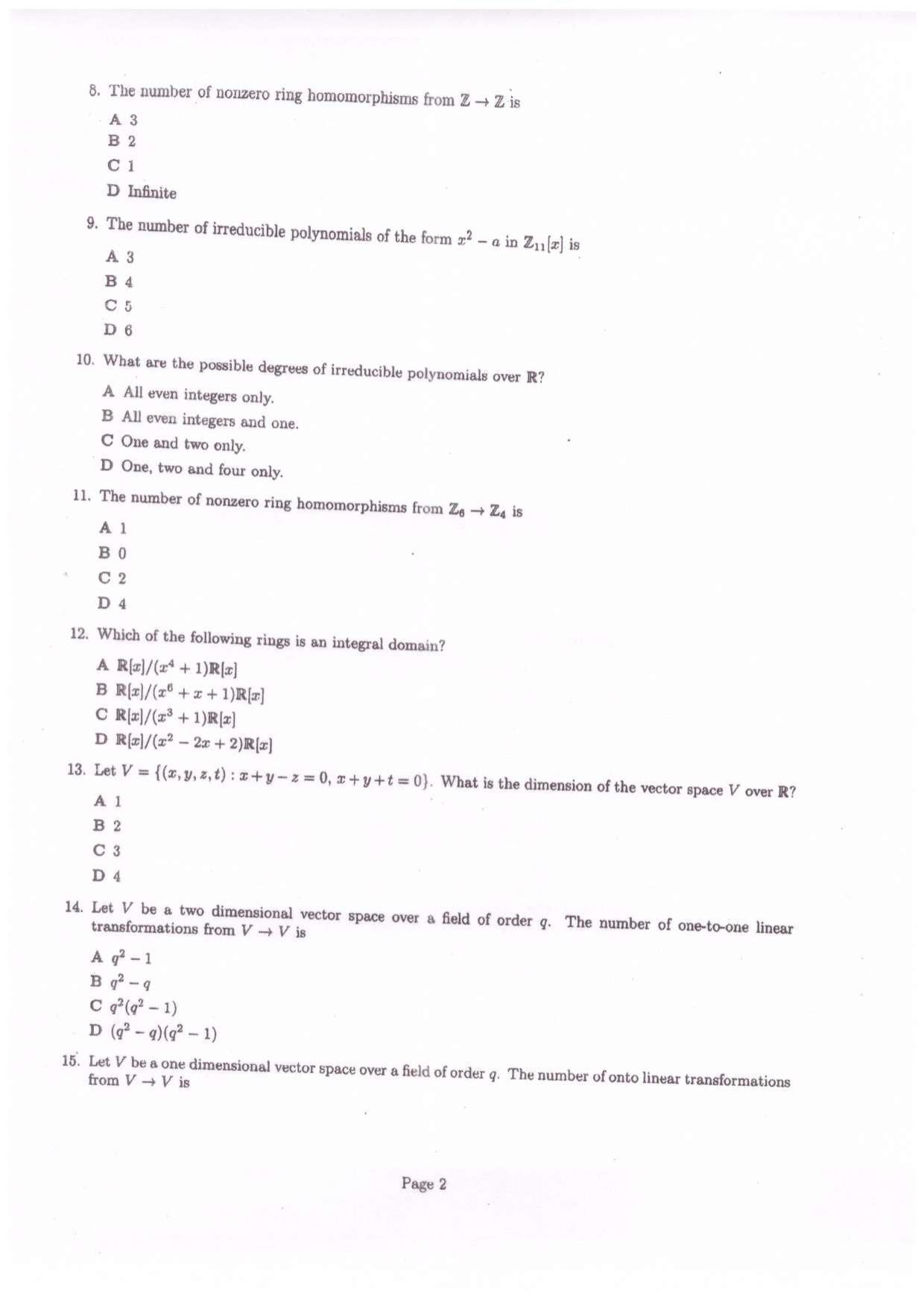 CETPG (Mathematics) 2022 Question Paper - Page 3