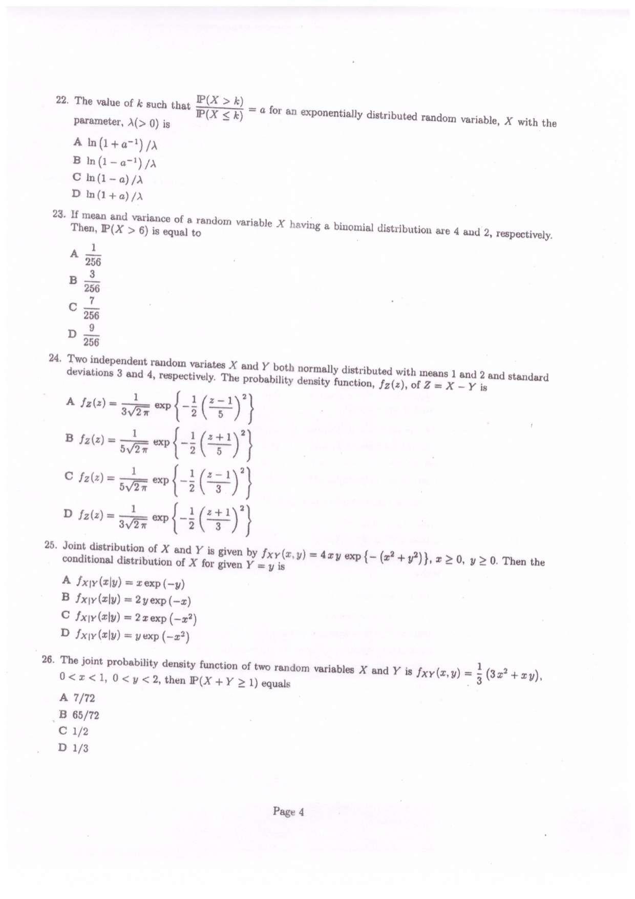 CETPG (Mathematics) 2022 Question Paper - Page 5