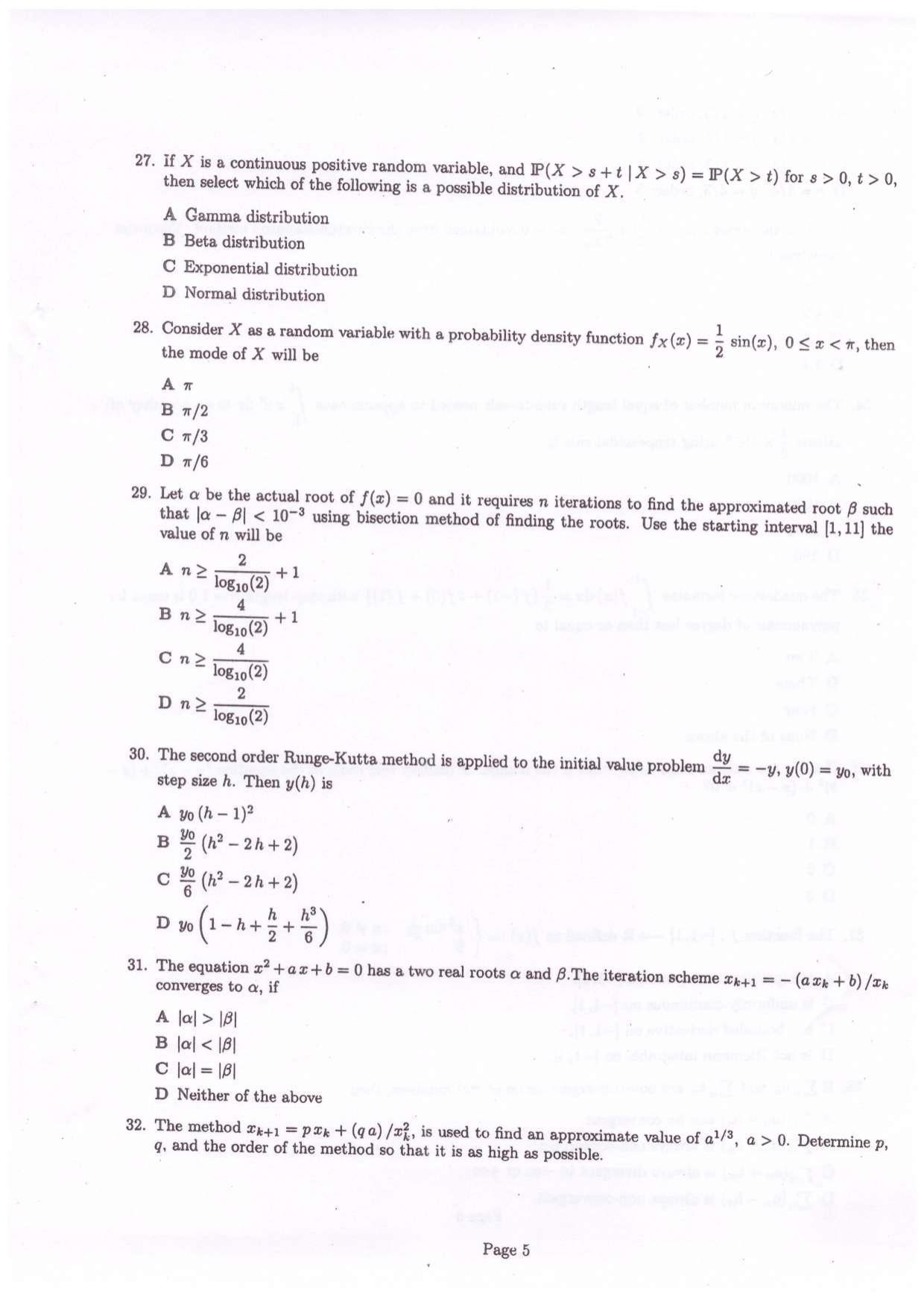 CETPG (Mathematics) 2022 Question Paper - Page 6