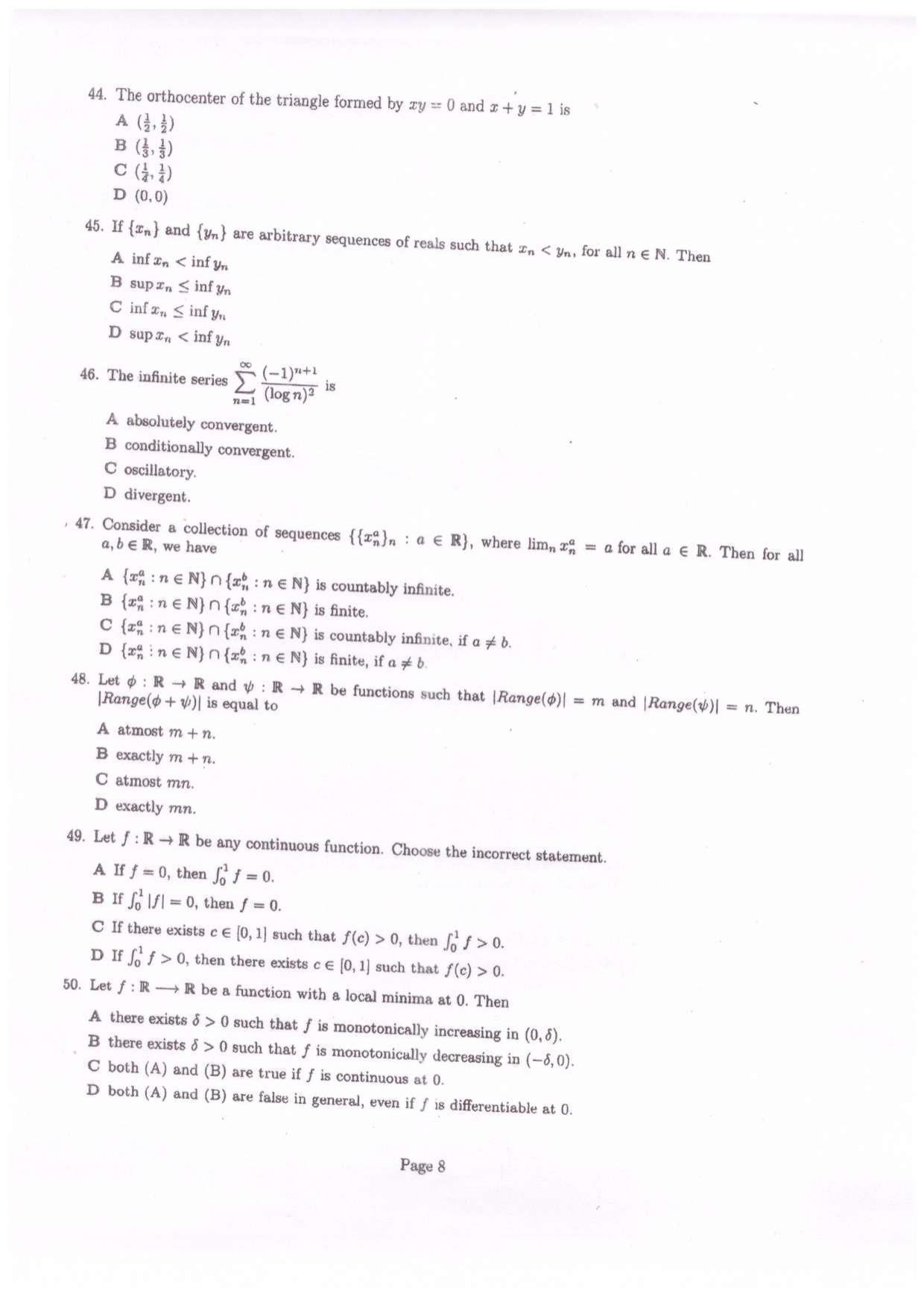 CETPG (Mathematics) 2022 Question Paper - Page 9