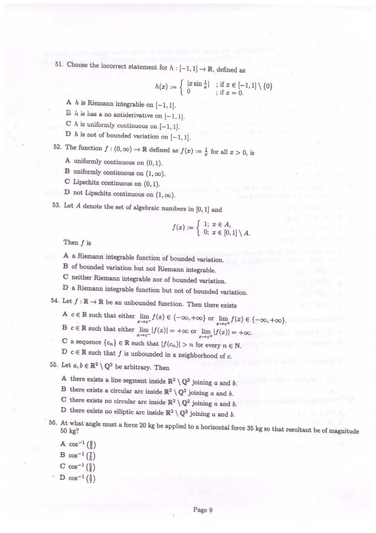 CETPG (Mathematics) 2022 Question Paper - Page 10