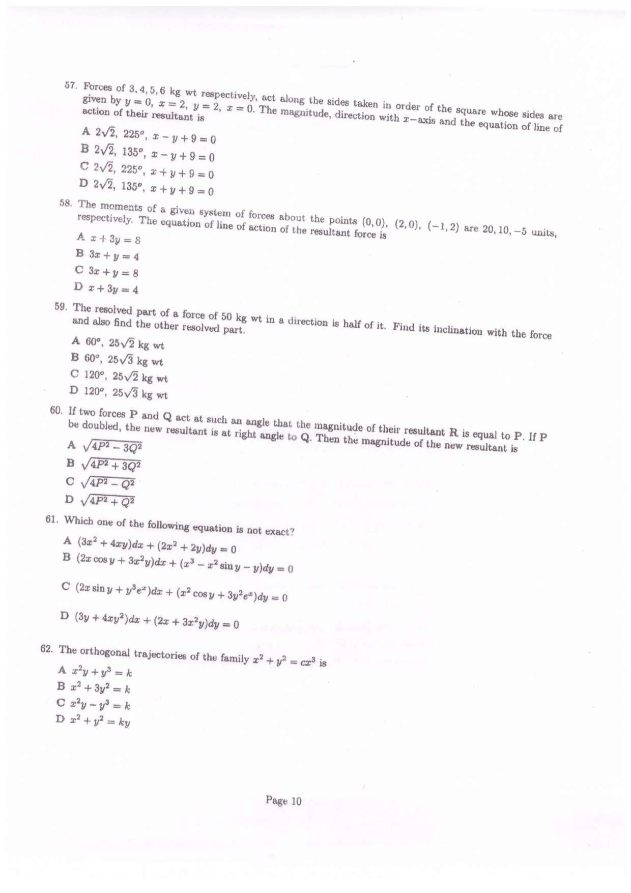 CETPG (Mathematics) 2022 Question Paper - Page 11