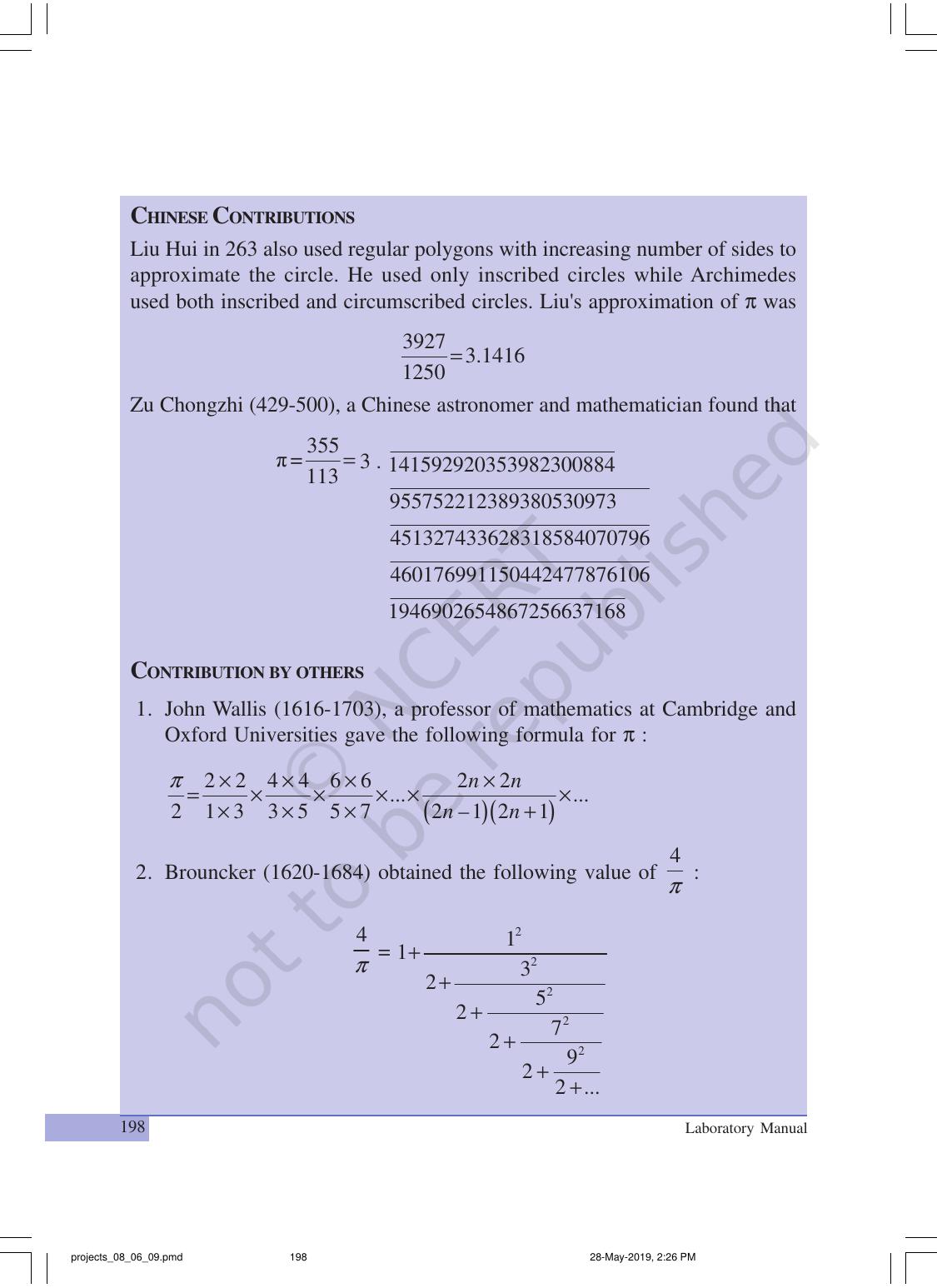 NCERT Laboratory Manuals for Class XII Mathematics - Projects - Page 19