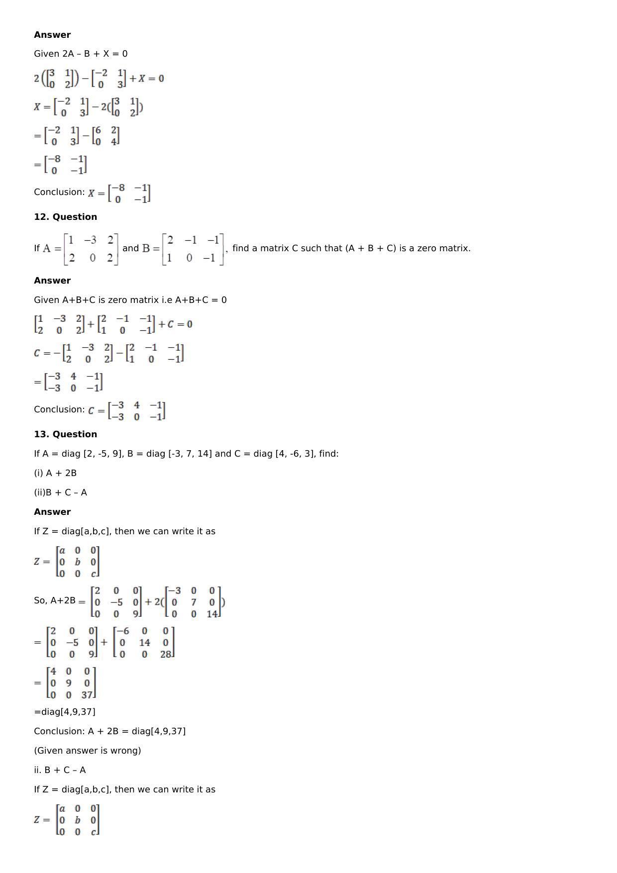 Chapter 5: Matrices Solutions: RS Aggarwal Class 12 Solutions  - Page 9