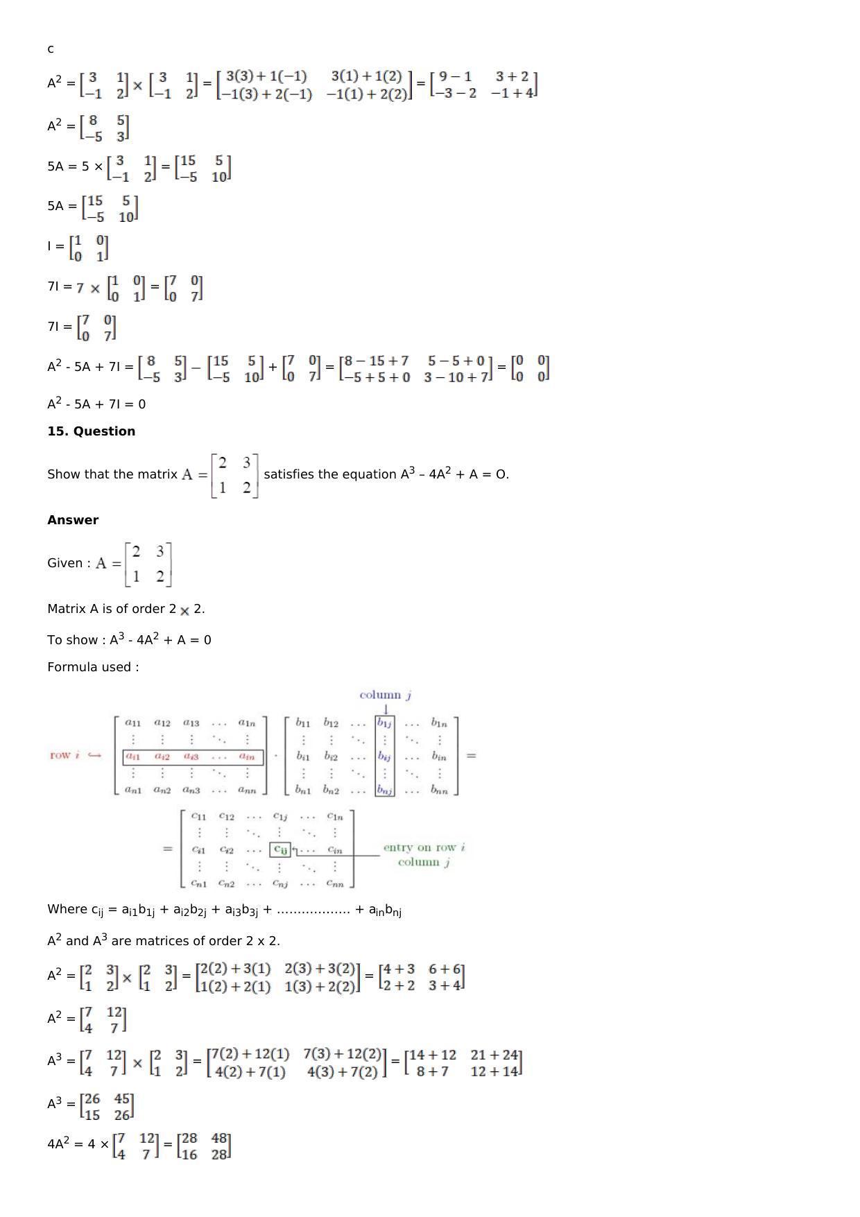 Chapter 5: Matrices Solutions: RS Aggarwal Class 12 Solutions  - Page 34