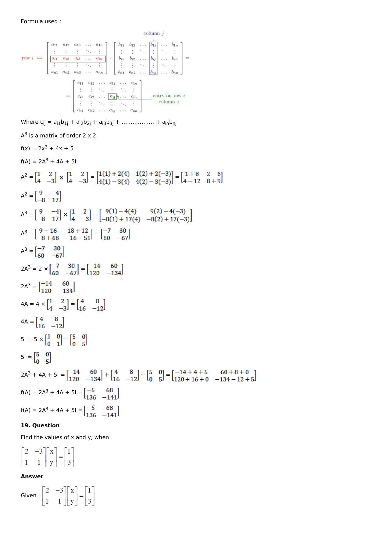 Chapter 5: Matrices Solutions: RS Aggarwal Class 12 Solutions  - Page 37