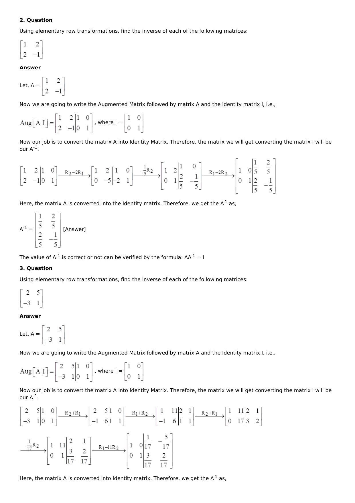 Chapter 5: Matrices Solutions: RS Aggarwal Class 12 Solutions  - Page 68