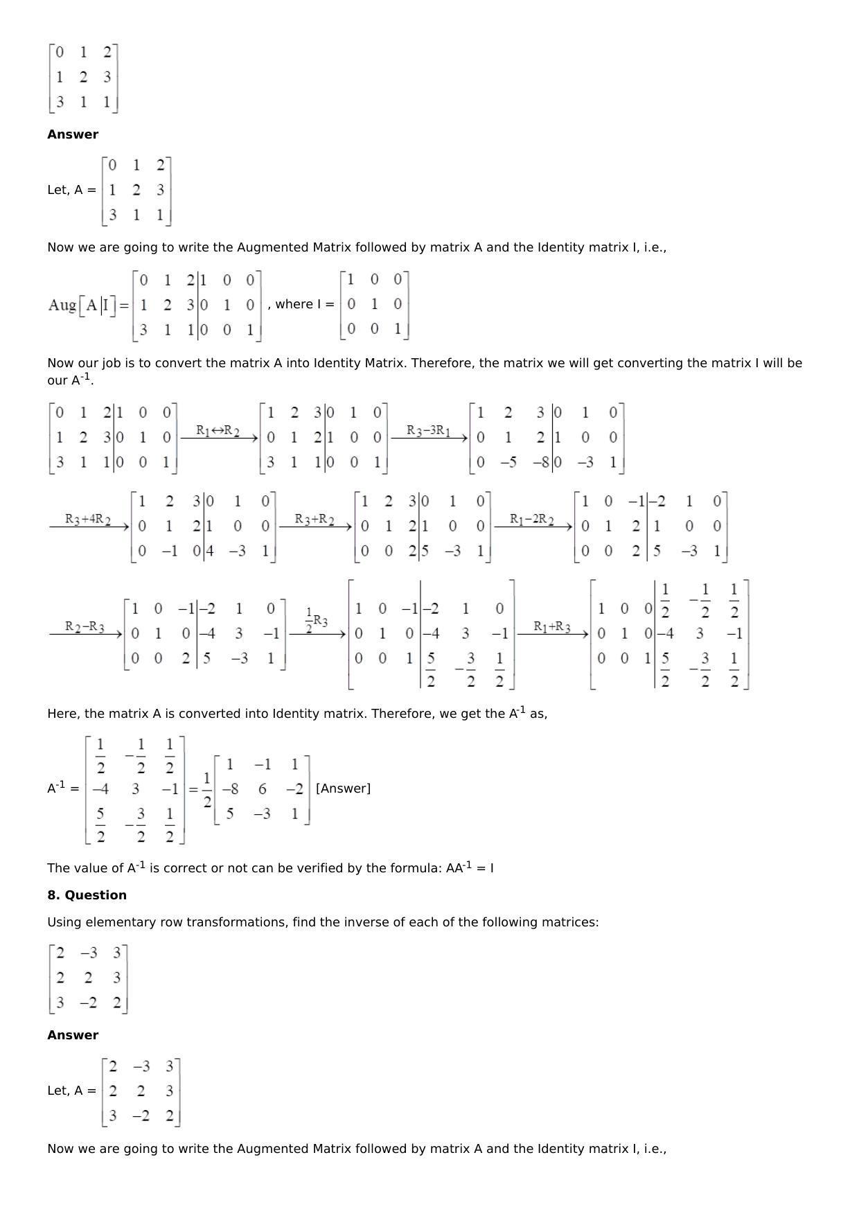 Chapter 5: Matrices Solutions: RS Aggarwal Class 12 Solutions  - Page 71