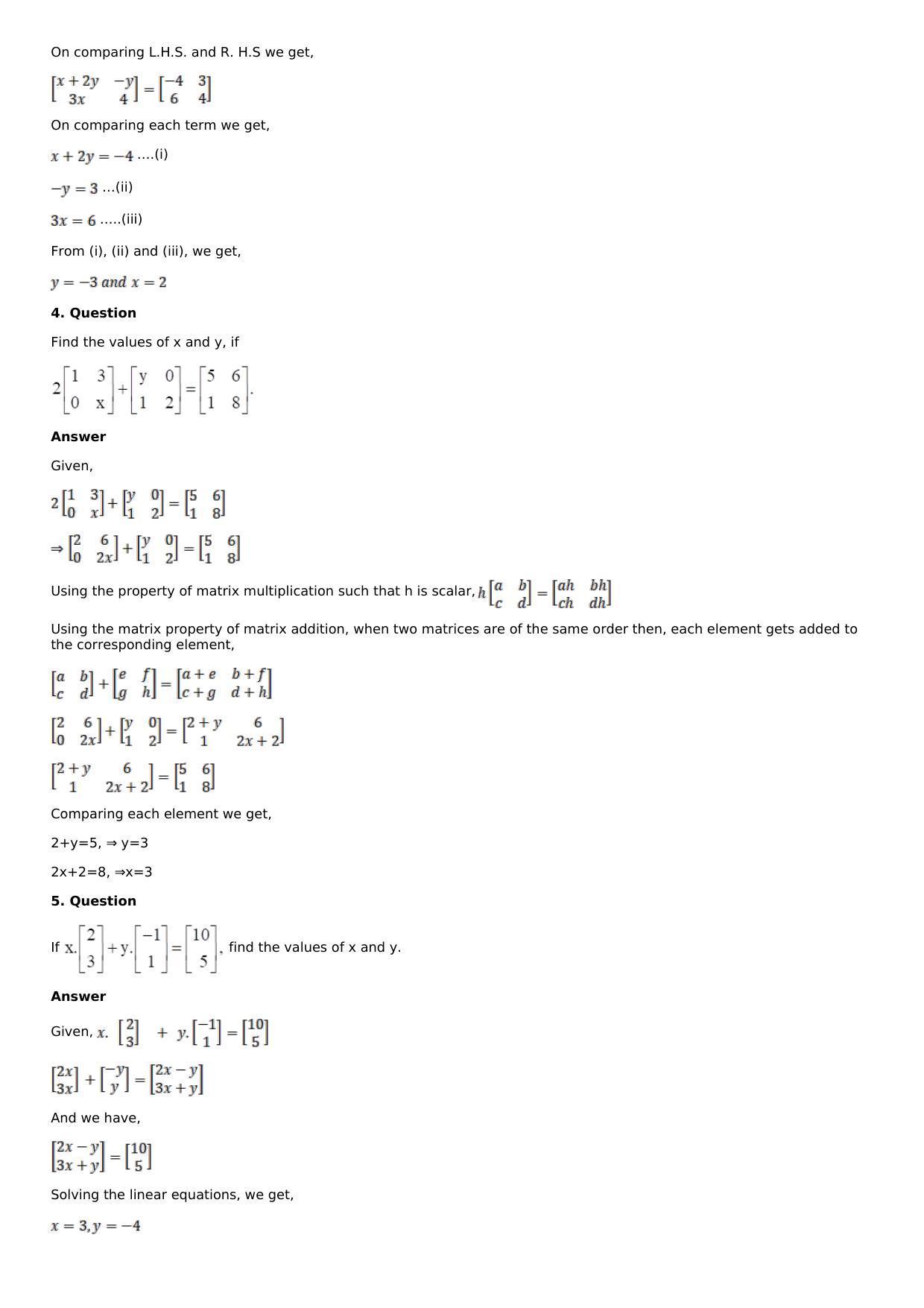 Chapter 5: Matrices Solutions: RS Aggarwal Class 12 Solutions  - Page 80