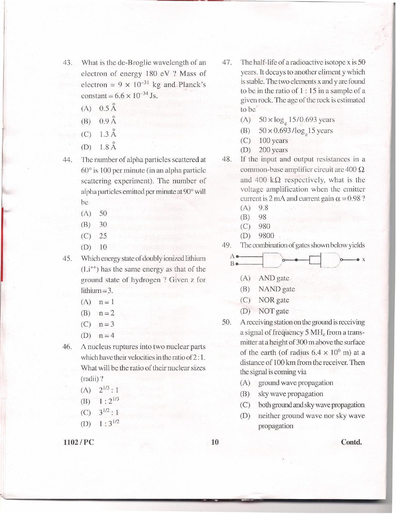 APJEE Physics & Chemistry 2011 Question Paper - Page 9