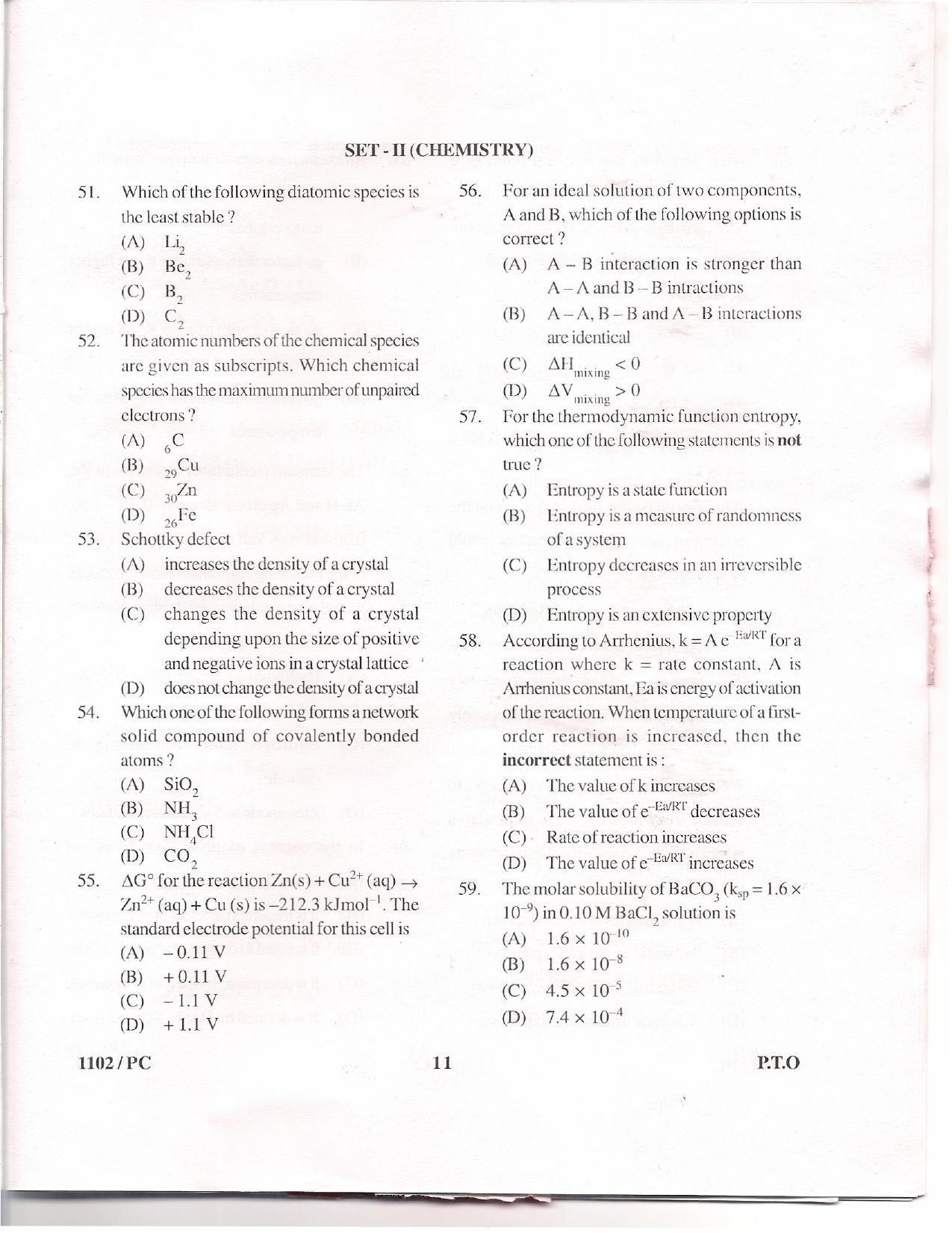 APJEE Physics & Chemistry 2011 Question Paper - Page 10