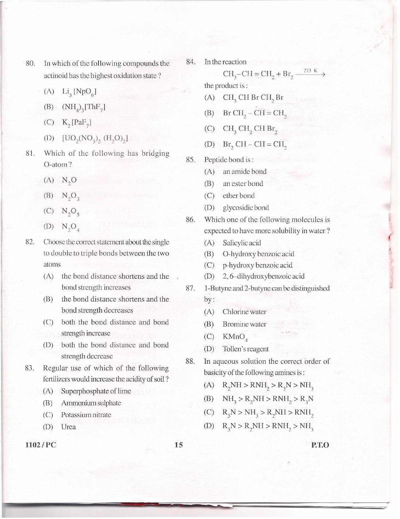 APJEE Physics & Chemistry 2011 Question Paper - Page 14