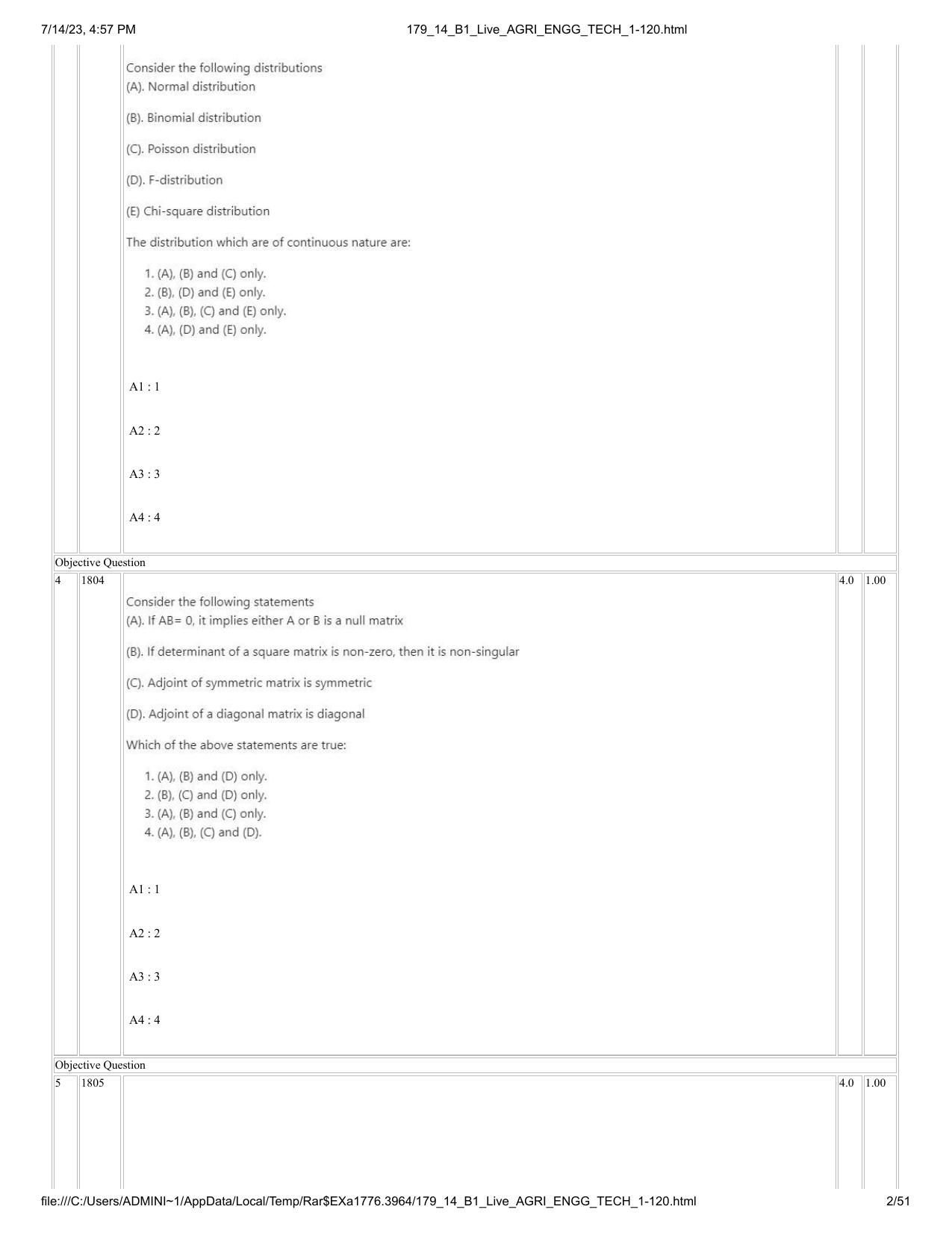 ICAR AIEEA PG 2023 AGRICULTURAL ENGINEERING AND TECHNOLOGY Question Paper-14-07-2023 - Page 2