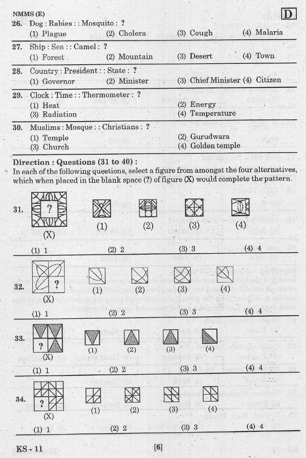 NMMS Feb 2021 - Booklet Code-D (English Medium) - Page 6