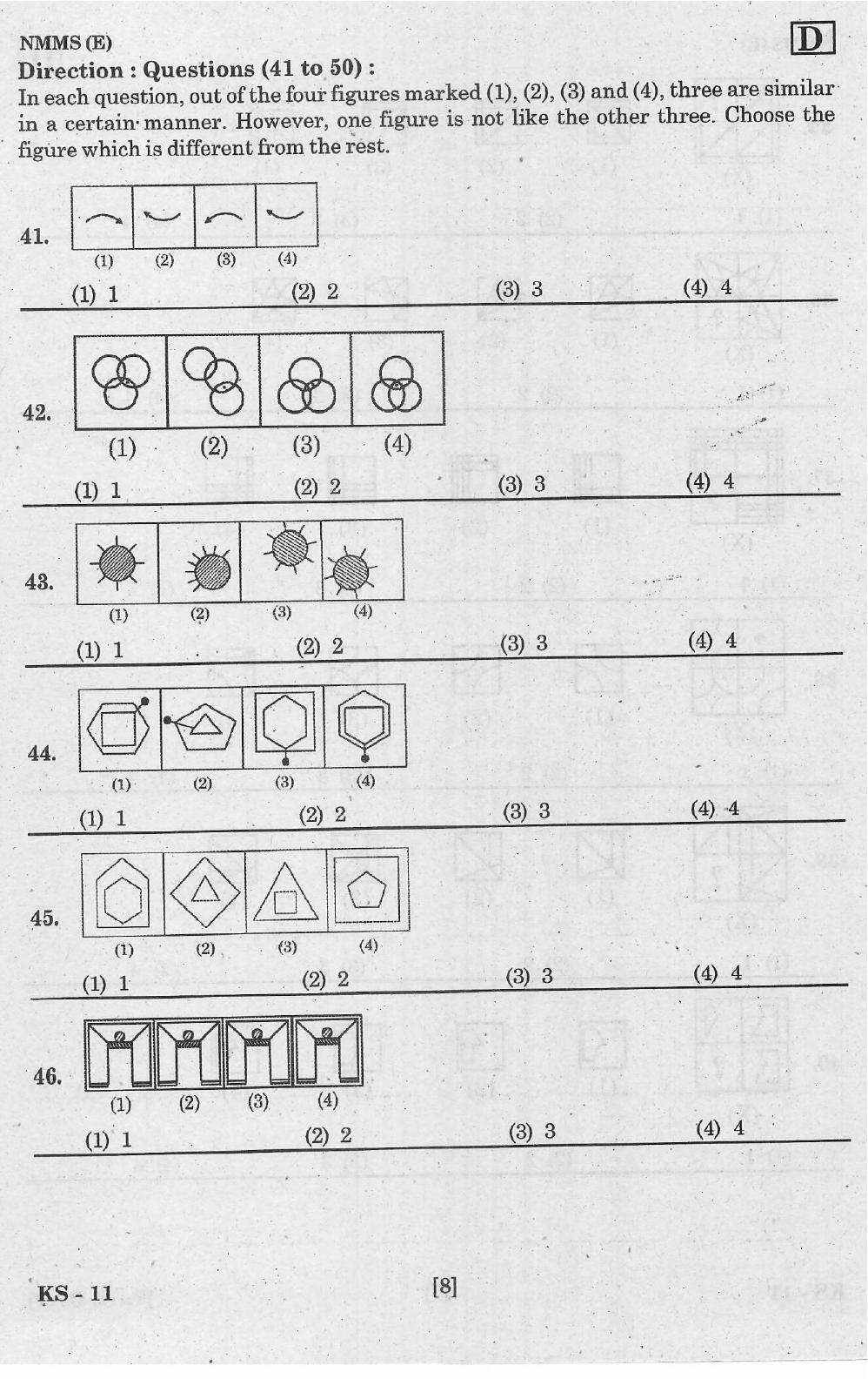 NMMS Feb 2021 - Booklet Code-D (English Medium) - Page 8