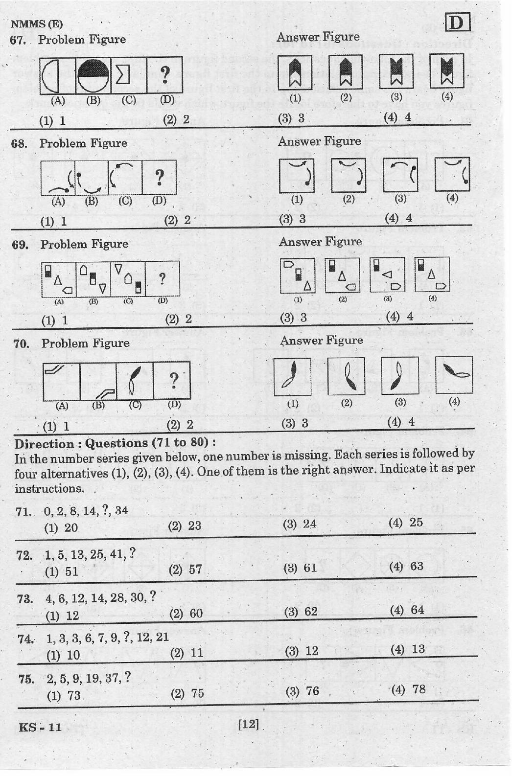 NMMS Feb 2021 - Booklet Code-D (English Medium) - Page 12
