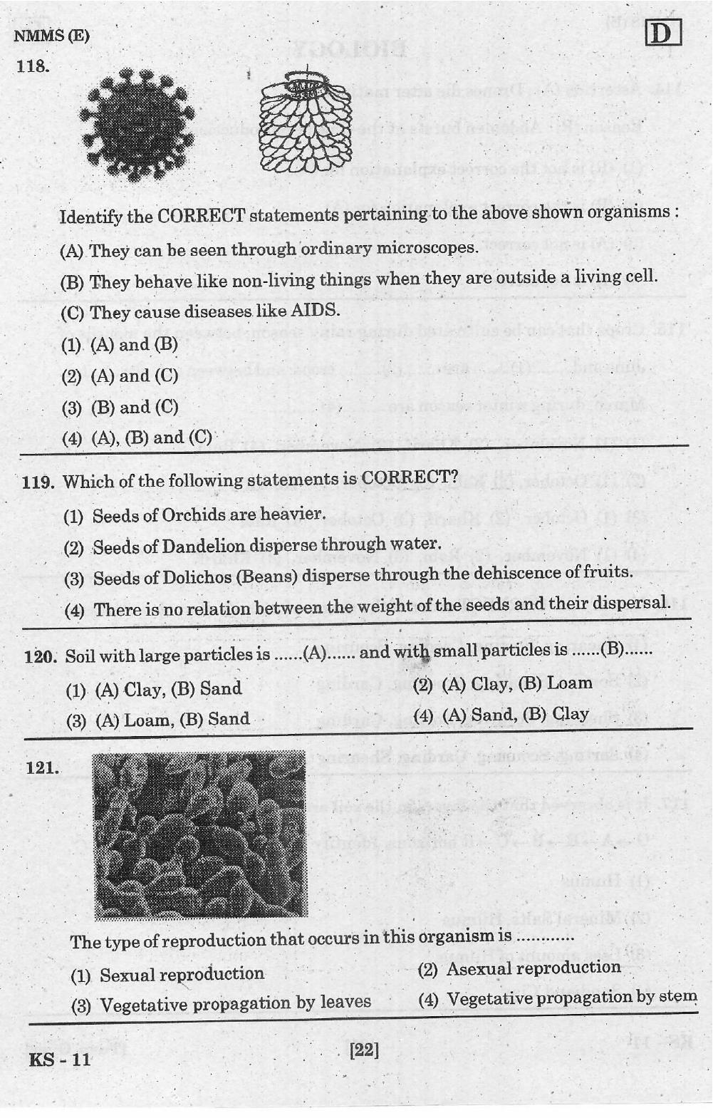 NMMS Feb 2021 - Booklet Code-D (English Medium) - Page 22