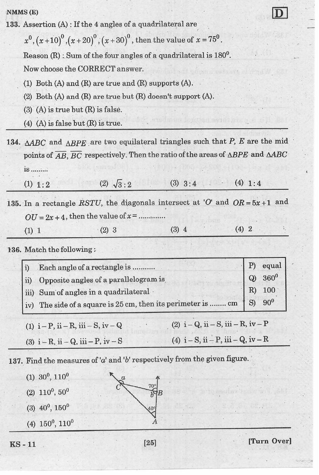 NMMS Feb 2021 - Booklet Code-D (English Medium) - Page 25