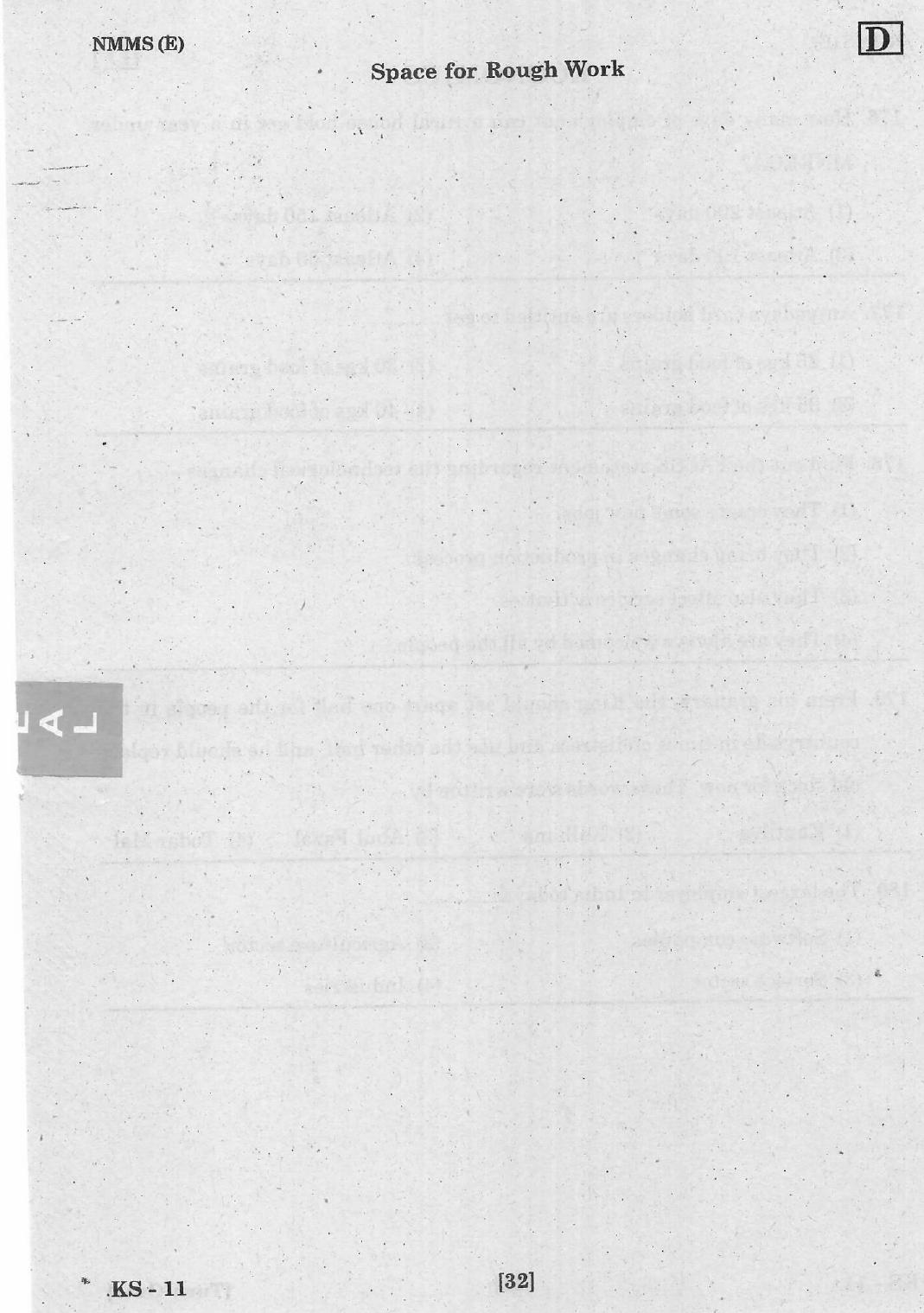 NMMS Feb 2021 - Booklet Code-D (English Medium) - Page 32