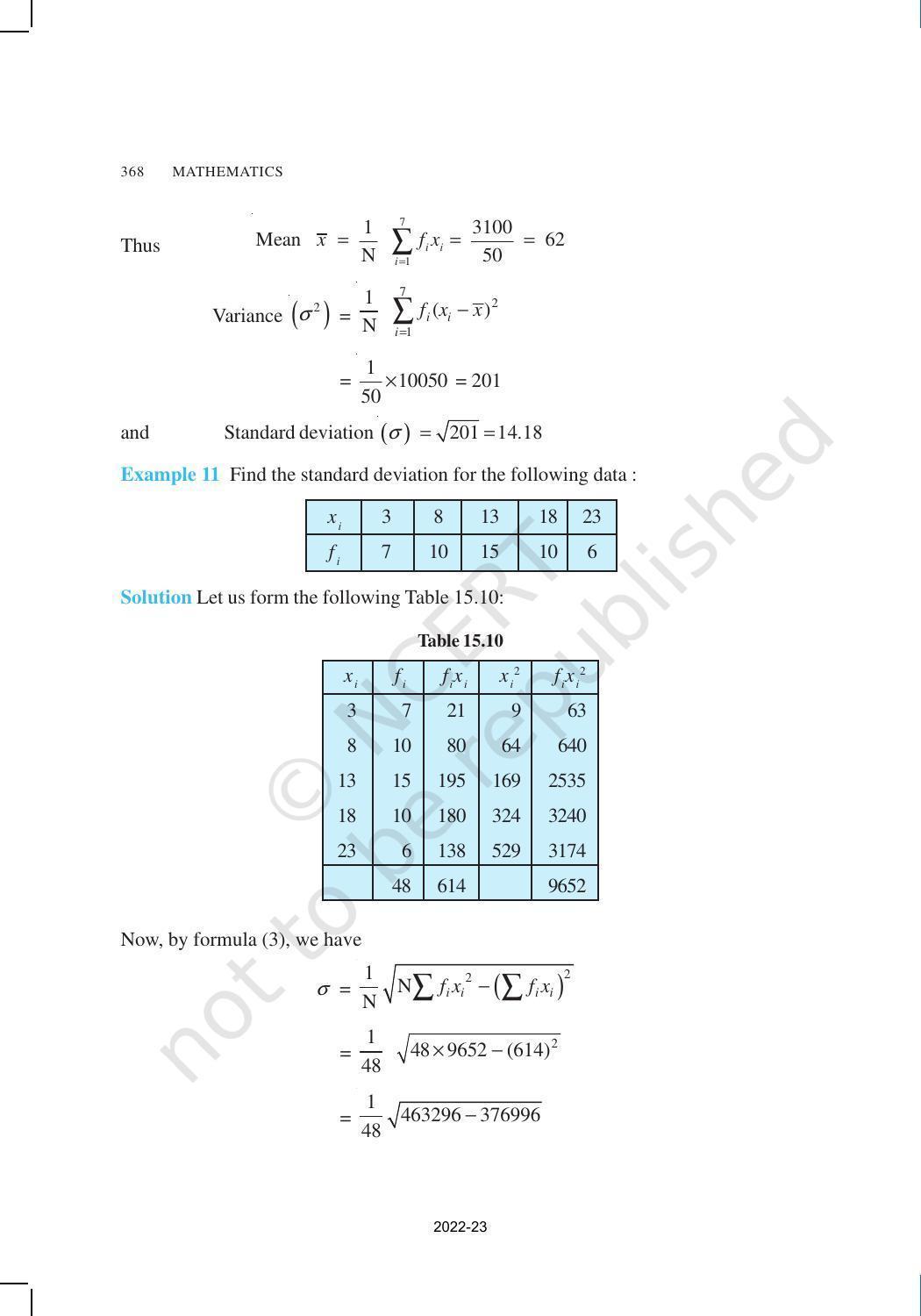 NCERT Book for Class 11 Maths Chapter 15 Statistics - Page 22