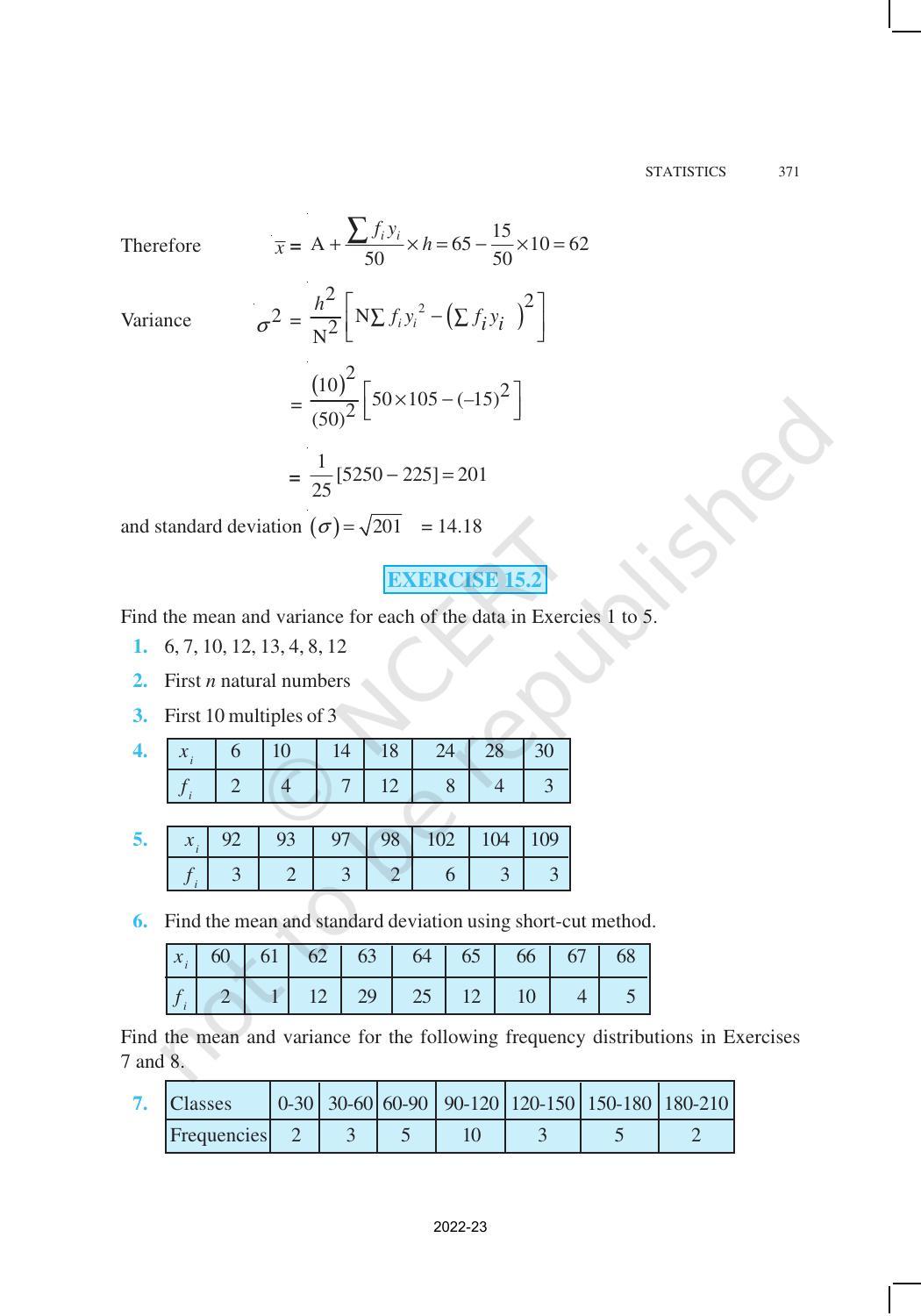 NCERT Book for Class 11 Maths Chapter 15 Statistics - Page 25