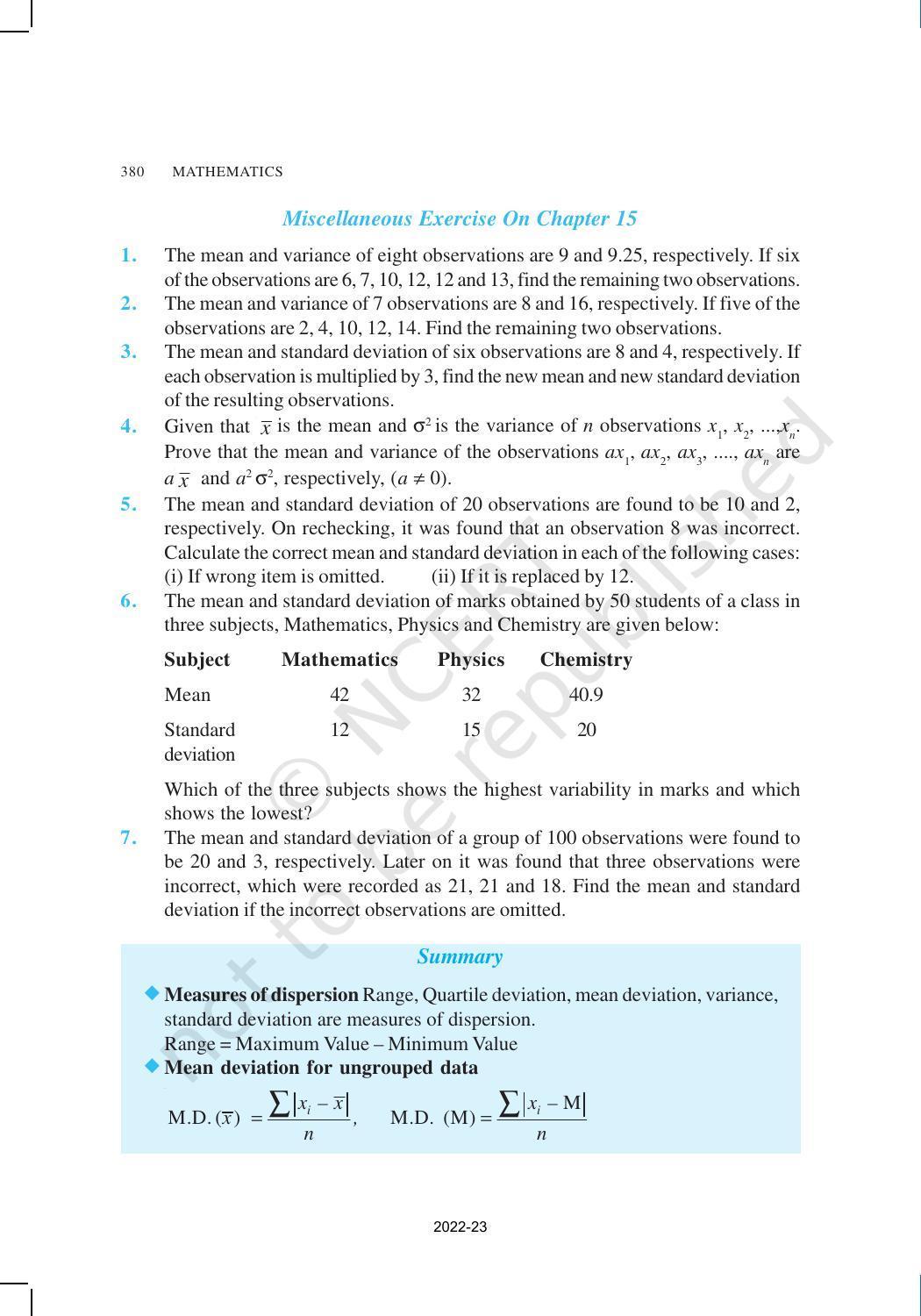 NCERT Book for Class 11 Maths Chapter 15 Statistics - Page 34