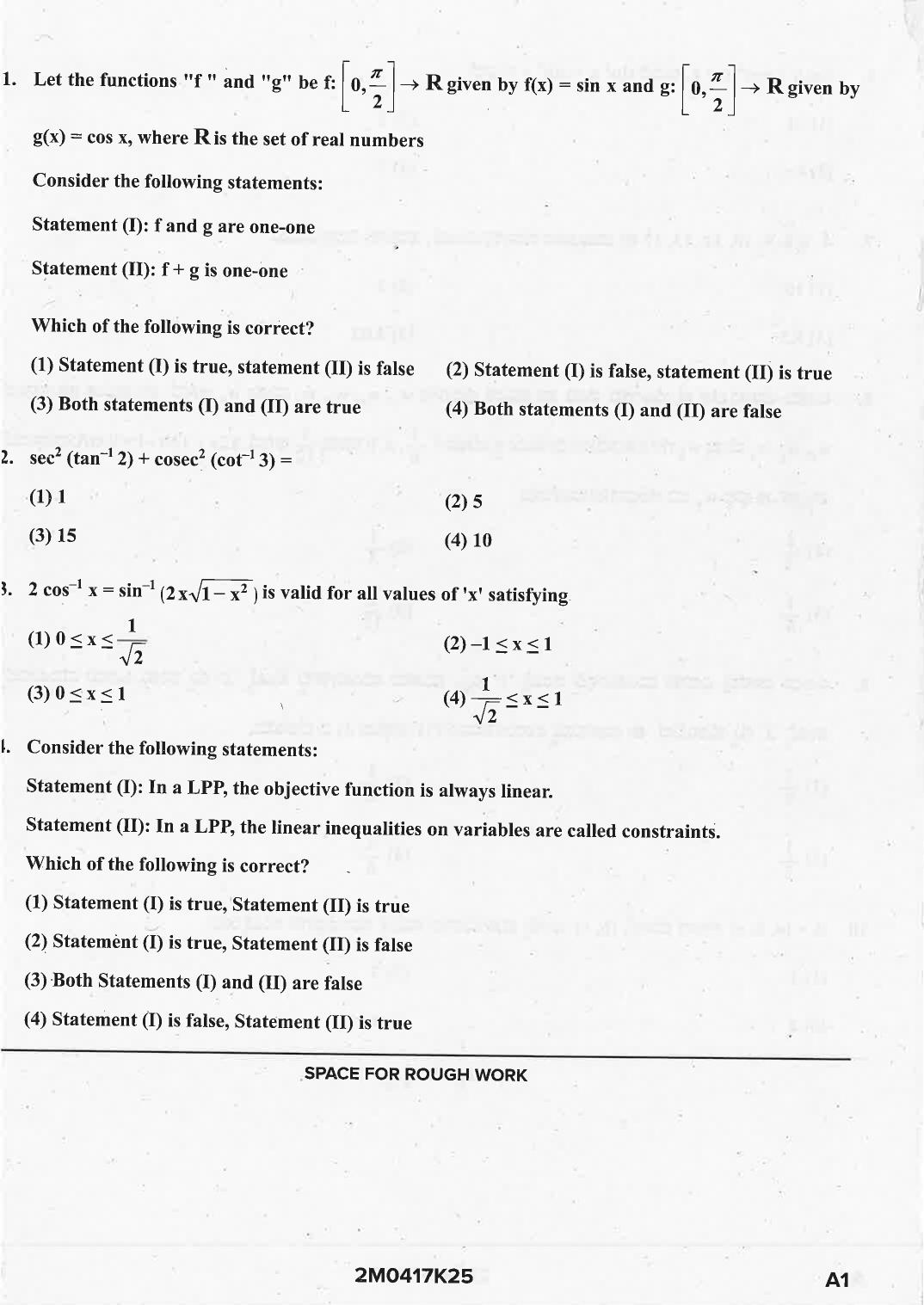 KCET 2025 Mathematics Question Paper - Page 8