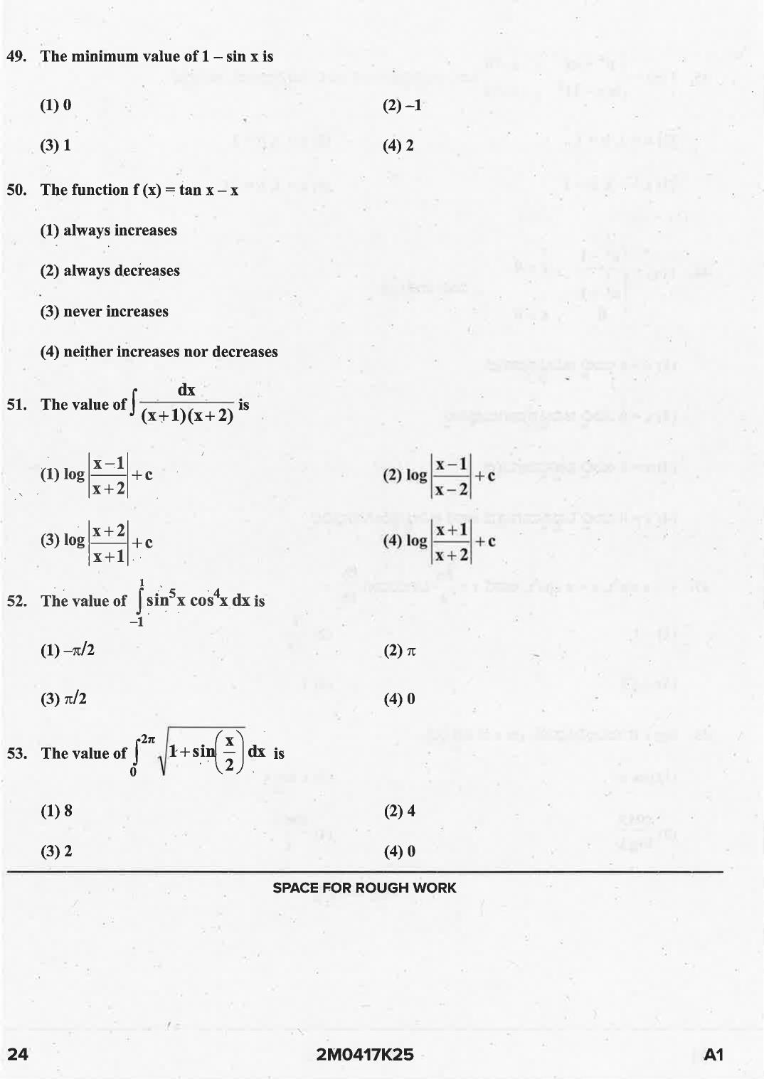 KCET 2025 Mathematics Question Paper - Page 24
