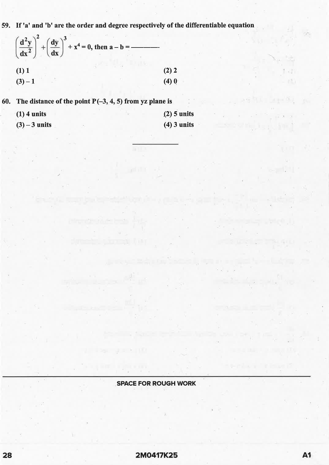KCET 2025 Mathematics Question Paper - Page 28