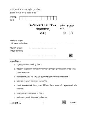 NIOS October 2022 Class 10 Sanskrit Sahitya Question Paper