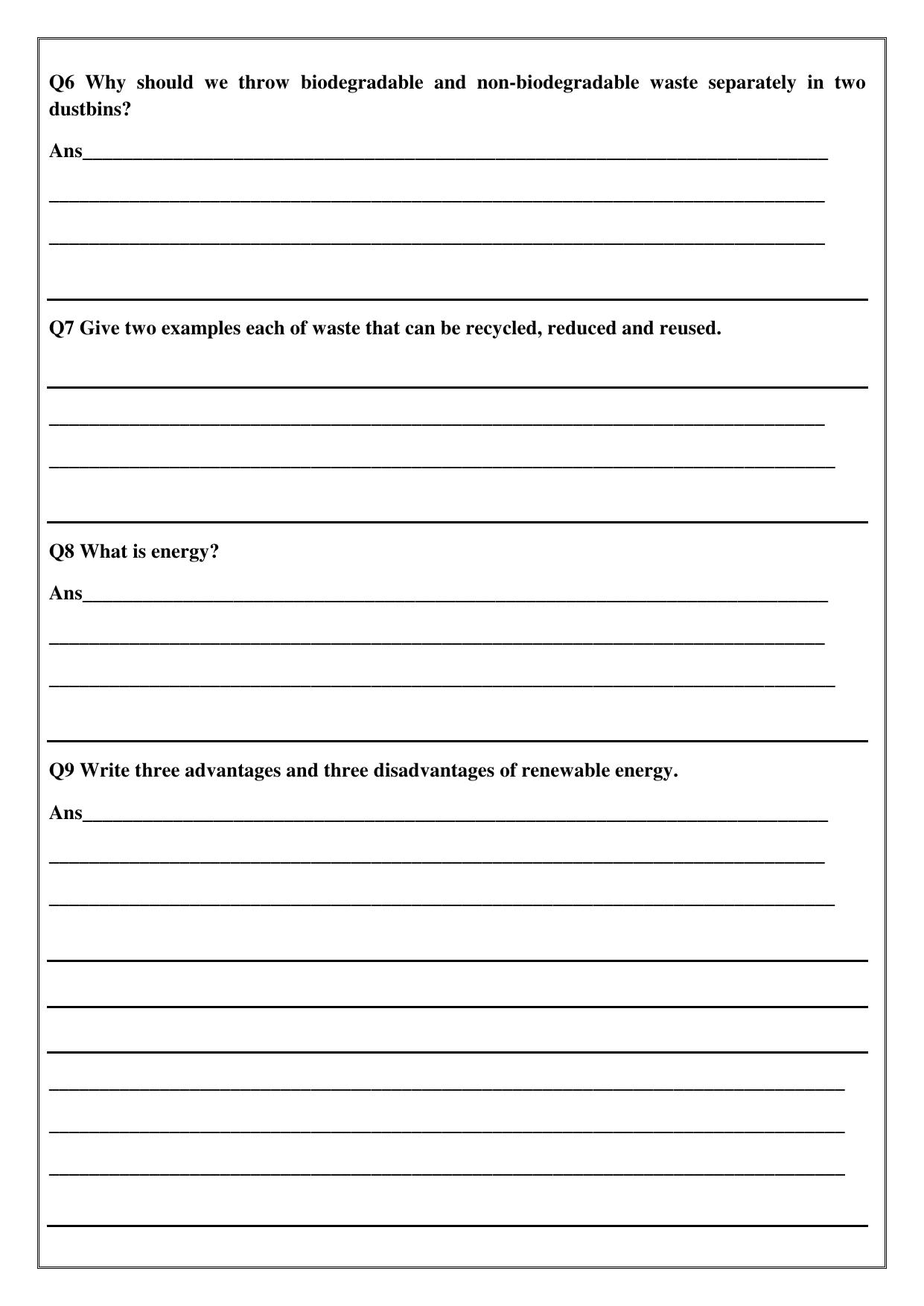 Worksheet for Class 4 Science Assignment 9 - Page 2